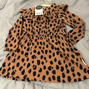 Huxbaby Brown and Black Leopard Print Dress